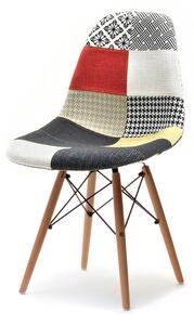 Krzesło mpc wood tap z tkaniny patchwork 4 na bukowych nogach z drewna