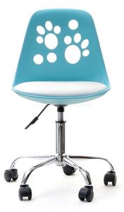 Fotel biurowy dziecięcy obrotowy krzesło do biurka dla dziecka foot niebiesko-białe