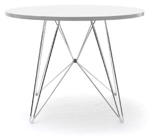 Biały stół z okragłym blatem do jadalni diamond