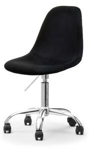 Welurowe krzesło obrotowe mpc move tap czarne glamouur na kółkach