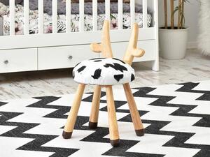 Skandynawskie krzesełko dziecięce drewniane krówka