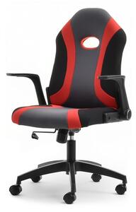 Mały fotel gamingowy z regulacją helix czarno-czerwony