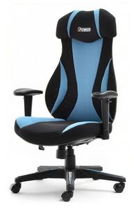 Nowoczesny fotel gamingowy z funkcjami ipower czarno-niebieski