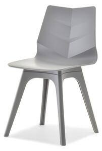 Designerskie krzesło kuchenne hoya szare z tworzywa z geometrycznym oparciem