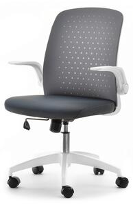 Komfortowy fotel biurowy alto grafitowy wentylowany z tkaniny mesh i tworzywa