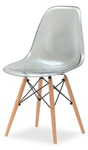 Krzesło przezroczyste do jadalni lub salonu mpc wood transparentne dymione