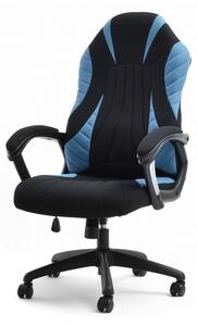 Gamingowy fotel dla gracza z przeczyciami force czarno-niebieski