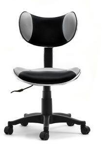 Wygodne krzesło do komputera cat czarno-szare obrotowe z tkaniny mesh do pokoju dziecka