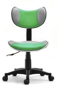 Ergonomiczne krzesło obrotowe dla ucznia cat zielono-szare na kółkach do biurka