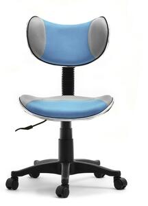 Nowoczesne krzesło do biurka cat niebiesko-szary fotel dla dzieci z tkaniny mesh bez podłokietników