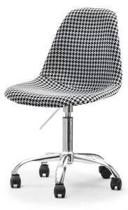 Nowoczesne krzesło obrotowe mpc move tap pepitka do biurka na nodze chrom z kółkami