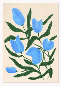 Oprawiony druk cyfrowy Blue Tulips