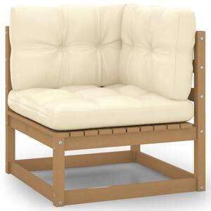 2-osobowa sofa ogrodowa, poduszki, miodowy brąz, drewno sosnowe