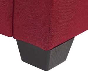 Narożnik czerwony prawostronny 3-osobowy tapicerowany z poduszkami czarne nóżki Vikna Beliani