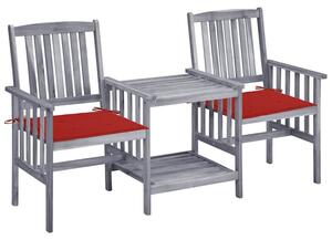 Krzesła ogrodowe ze stolikiem i poduszkami, drewno akacjowe
