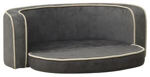 Rozkładana sofa dla psa, szara, 73x67x26 cm, pluszowa