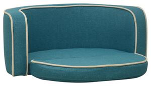 Rozkładana sofa dla psa, turkusowa, 76x71x30 cm, lniana