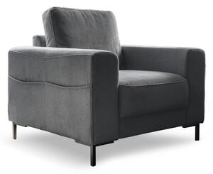 Ciemnoszary sztruksowy fotel Lofty Lilly – Miuform