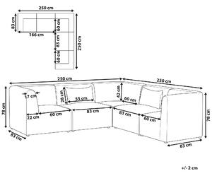 Narożnik modułowy 5-osobowy lewostronny sofa sztruksowa szara Lemvig Beliani