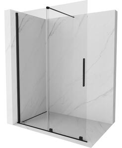 Mexen Velar ścianka prysznicowa rozsuwana Walk-in 130 x 200 cm, transparent 8 mm, czarna - 871-130-000-03-70