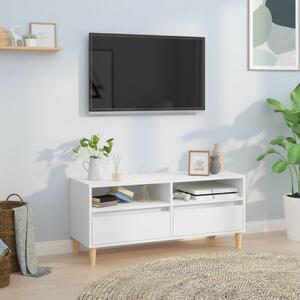 Szafka pod TV, biała, 100x34,5x44,5 cm, materiał drewnopochodny