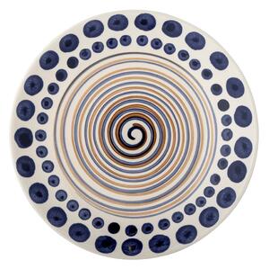 Biało-ciemnoniebieski kamionkowy talerz ø 27 cm Shama – Bloomingville