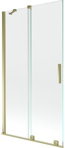 Mexen Velar parawan nawannowy 2-skrzydłowy rozsuwany 100 x 150 cm, transparent, złoty - 896-100-000-01-50
