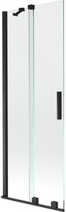 Mexen Velar parawan nawannowy 2-skrzydłowy rozsuwany 75 x 150 cm, transparent, czarny - 896-075-000-01-70