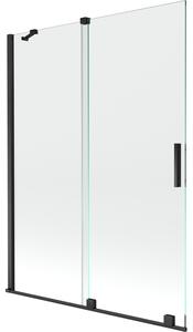 Mexen Velar parawan nawannowy 2-skrzydłowy rozsuwany 130 x 150 cm, transparent, czarny - 896-130-000-01-70