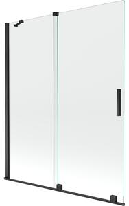 Mexen Velar parawan nawannowy 2-skrzydłowy rozsuwany 140 x 150 cm, transparent, czarny - 896-140-000-01-70