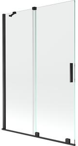 Mexen Velar parawan nawannowy 2-skrzydłowy rozsuwany 120 x 150 cm, transparent, czarny - 896-120-000-01-70