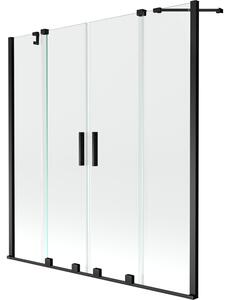 Mexen Velar Duo parawan nawannowy 2-skrzydłowy rozsuwany 140 x 150 cm, transparent, czarny - 896-140-000-02-70