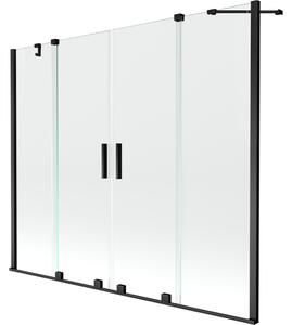 Mexen Velar Duo parawan nawannowy 2-skrzydłowy rozsuwany 170 x 150 cm, transparent, czarny - 896-170-000-02-70