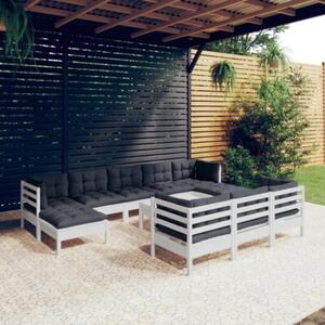 Zestaw Mebli Ogrodowych Komplet Wypoczynkowy Z Poduszkami 11-Częściowy Drewno Na Taras Balkon Ogród