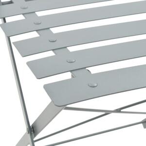 Zestaw Mebli Ogrodowych Bistro Składany 3-Częściowy Szary Metal Na Taras Balkon Ogród