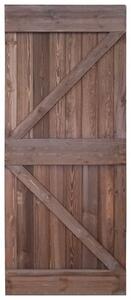 Drzwi, 80x210 cm, lite drewno sosnowe, ciemnobrązowe