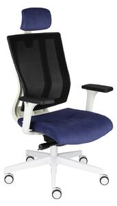 Fotel biurowy MaxPro WS HD - ergonomiczny, siatkowy, obrotowy, wygodny dla kręgosłupa, z zagłówkiem