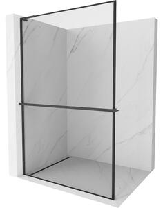 Mexen Kioto+ L ścianka prysznicowa z półką Walk-in 60 x 200 cm, czarna ramka, czarna - 800-060-123-70-70