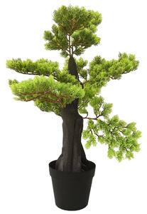 Sztuczne bonsai z cyprysu, z doniczką, 60 cm, zielone