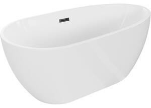 Mexen Eos wanna wolnostojąca 150 x 75 cm, biała, przelew czarny - 52471507500-70