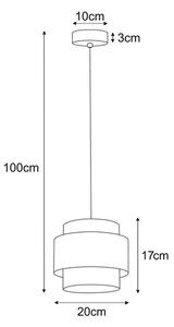 Lampa wisząca z tkaninowym abażurem Z1-Z86