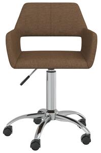 Obrotowe krzesło biurowe, brązowe, tapicerowane tkaniną