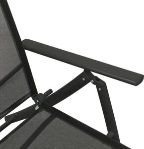 Zestaw Mebli Ogrodowych Komplet Wypoczynkowy Składany 3-Częściowy Czarny Aluminium Na Taras Balkon Ogród