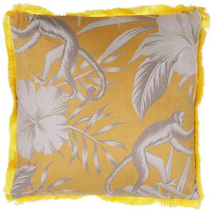 Zestaw 2 poduszek dekoracyjnych z motywem zwierzęcym 45 x 45 cm żółty Manju Beliani