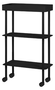 Czarny metalowy regał na kółkach 60x97x30 cm Nolle – noo.ma