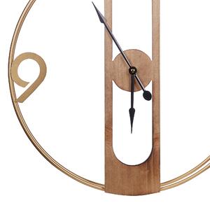 Nowoczesny zegar ścienny MDF do rustykalnych wnętrz brązowy do salonu Mulhouse Beliani