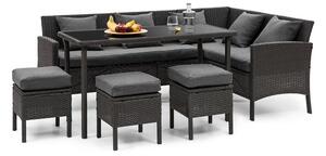 Blumfeldt Titania Dining Lounge Set, komplet wypoczynkowy do ogrodu, czarna/ciemnoszary