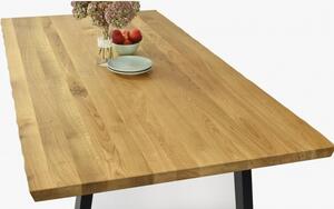 Luksusowy stół z litego drewna - czarne stalowe nogi, Torino 180 x 90 cm