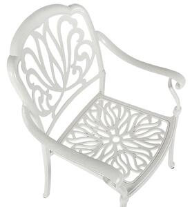 Zestaw 4 krzeseł vintage aluminium z poduszkami biały Ancona Beliani
