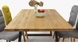Luksusowy stół z litego drewna - czarne stalowe nogi, Torino 200 x 100 cm